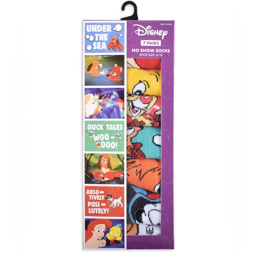 NWT Disney Decades 80's Women's No Show Sock Set, 7 Pairs